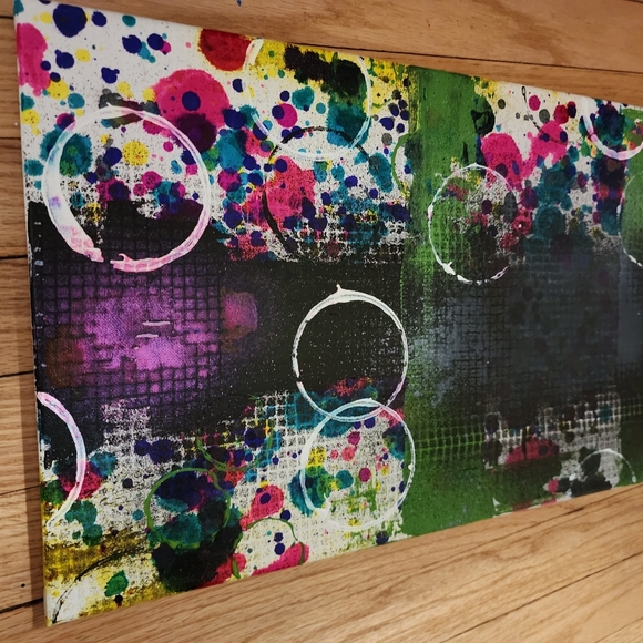 HANDCRAFTED Abstract Painting Artwork HANDPAINTED Bright Canvas Wall Art Decor - Picture 10 of 12